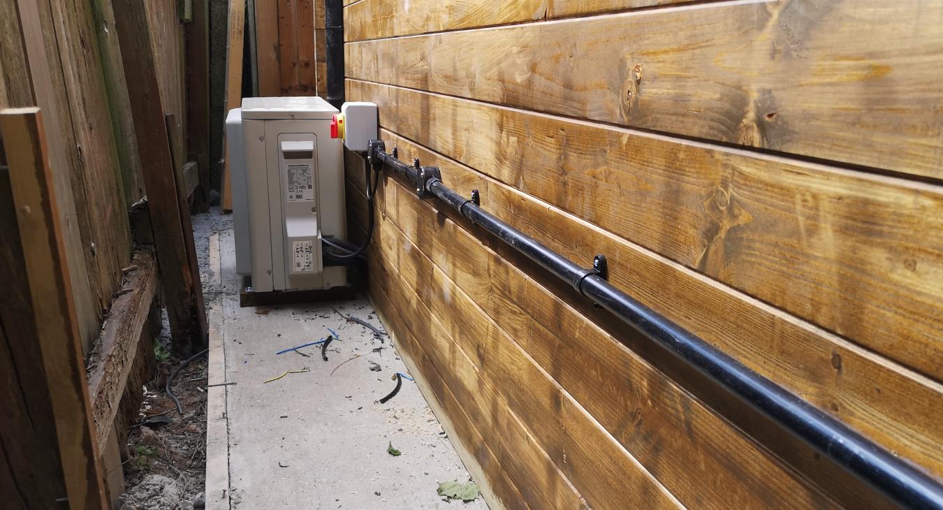 Seamless cable management with PVC conduit, ensuring a clutter-free and visually appealing interior in the summerhouse